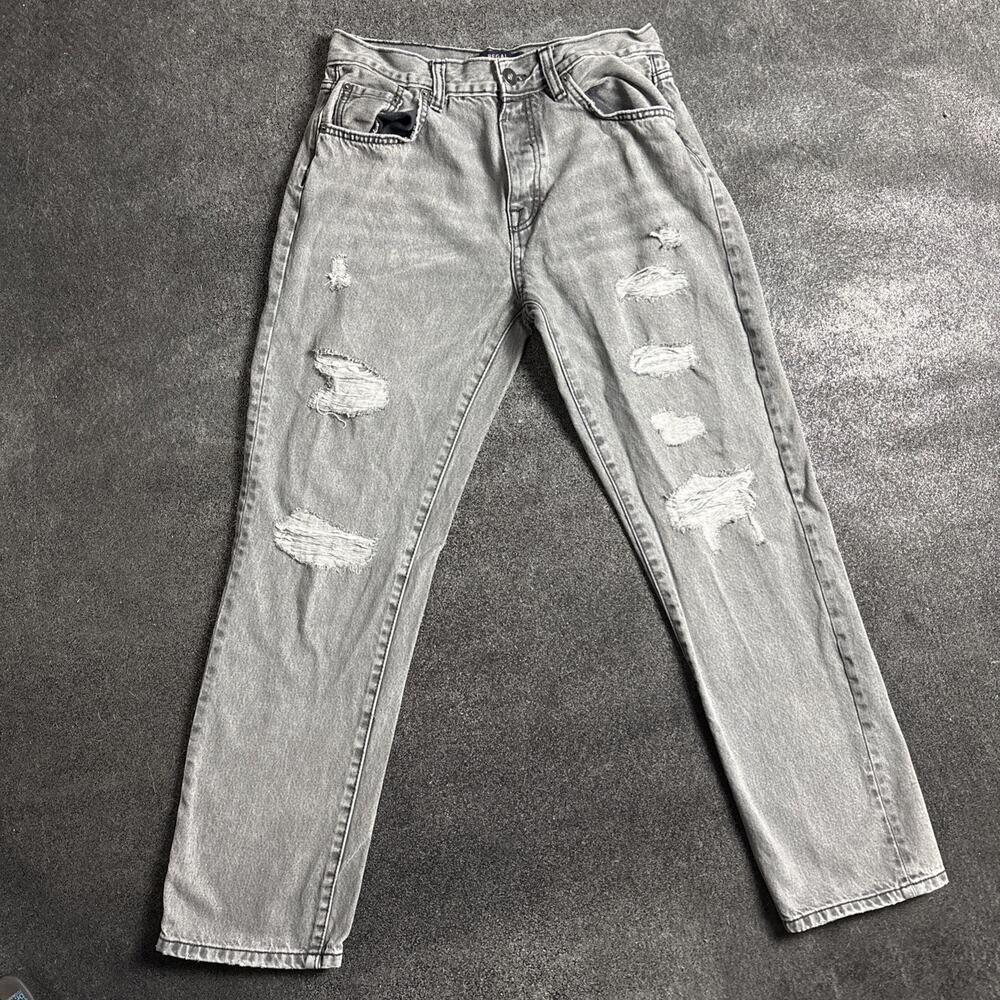 Men’s Distressed Grey Jeans Regal Exchange Size 30x30 Street Wear Denim